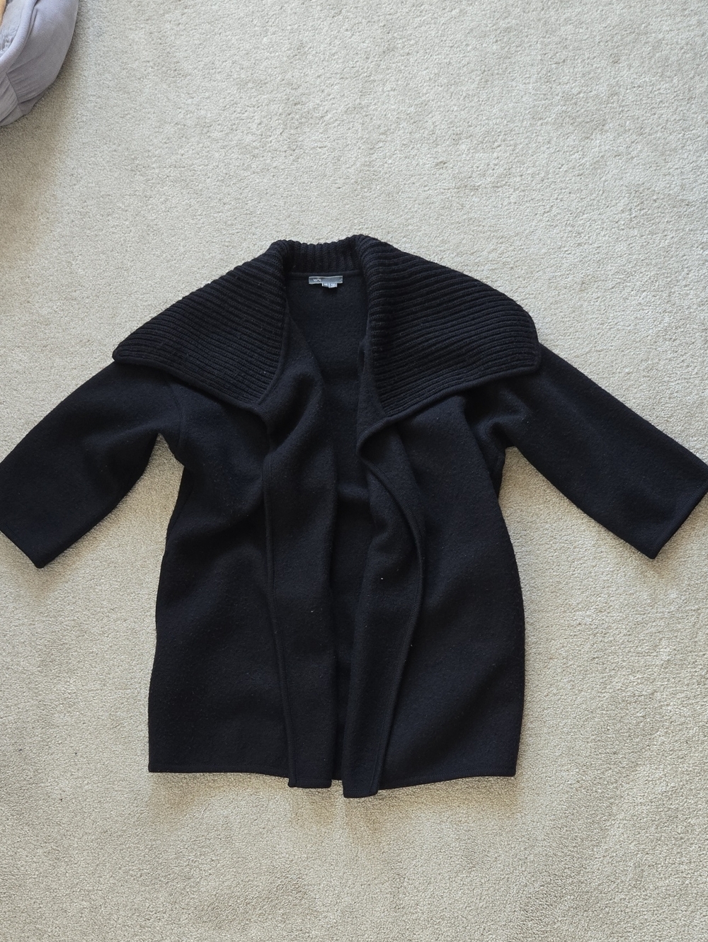 VINCE Open Front 100% Boiled Wool Cardigan Jacket